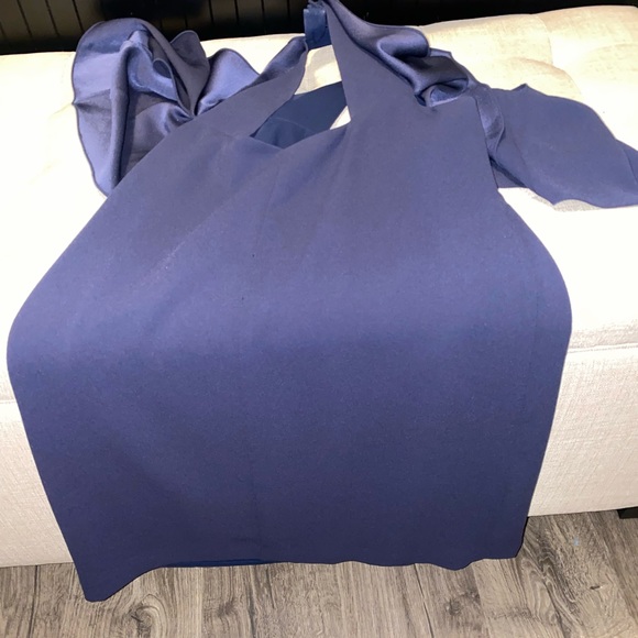 BCBG Navy Blue- open shoulder dress - Picture 6 of 7